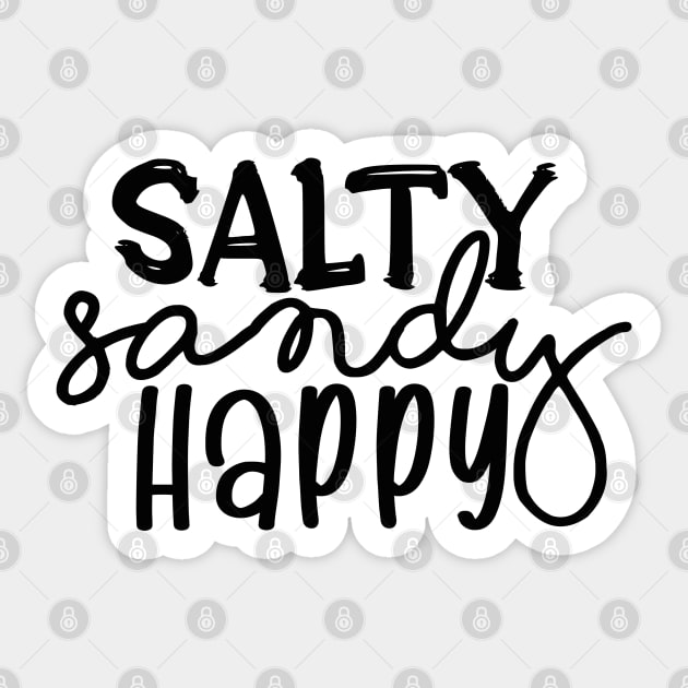 Salty, Sandy, Happy Sticker by Del Doodle Design